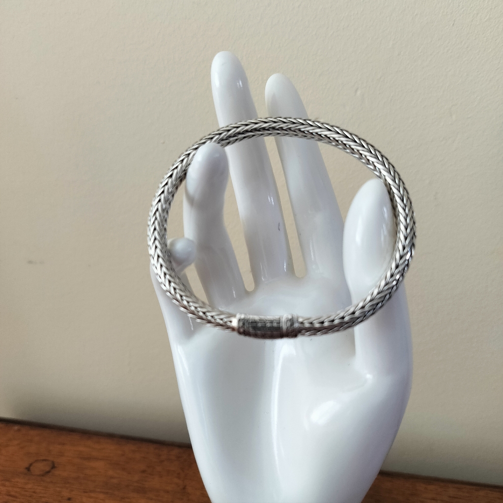 Solid Sterling Silver 925 Woven Bracelet Women's